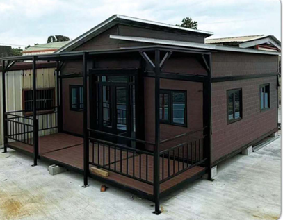 Contentor expansível de 30 pés — vista exterior com varanda