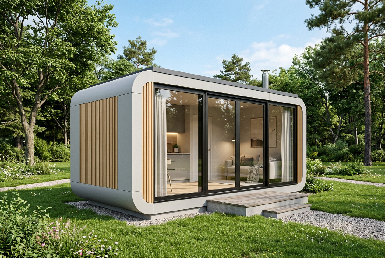 Cabine modular Apple Cabin Modelo Compacto 20 — Estúdio · 20 pés